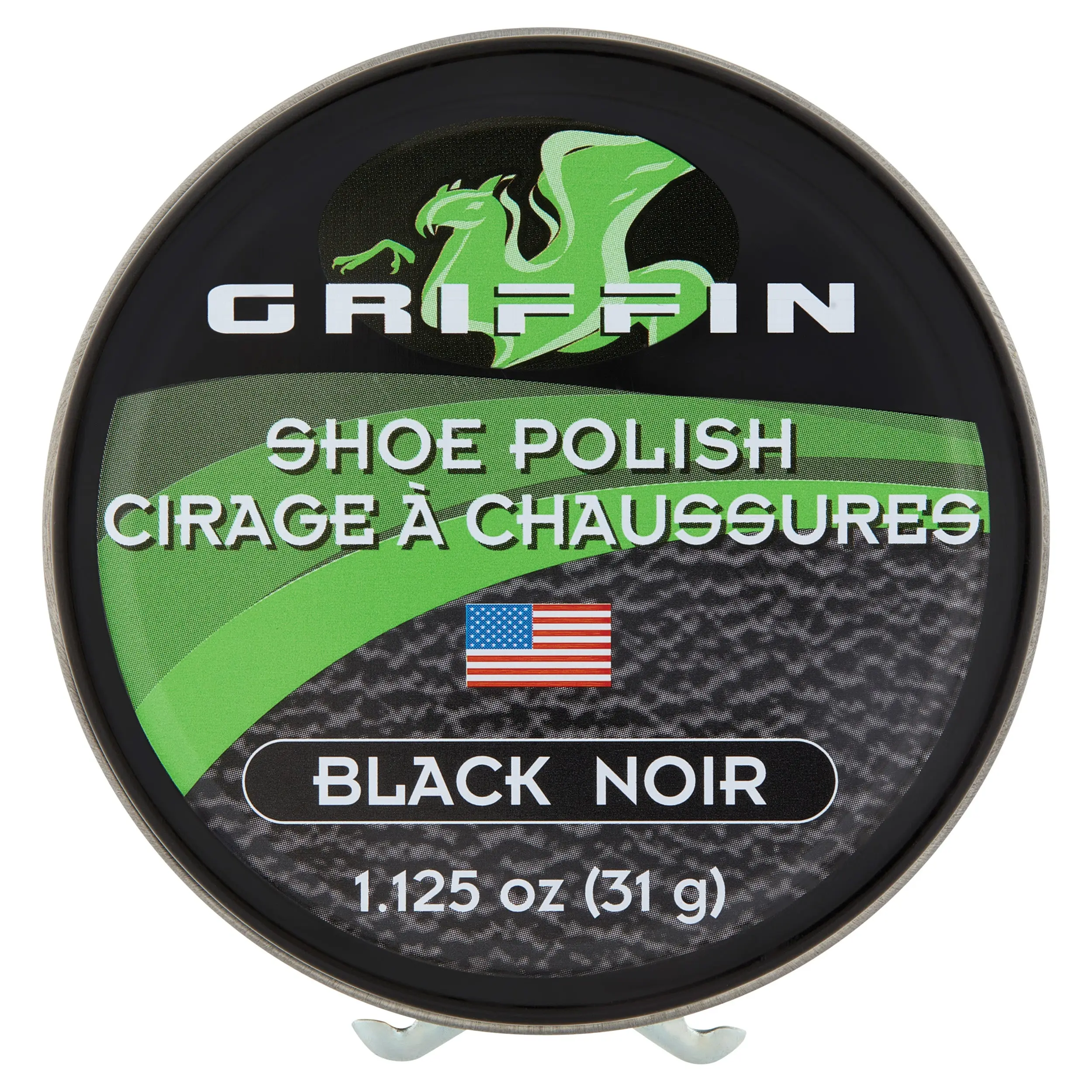 Griffin Black Shoe Polish Water-Resistant Leather Shoe Polish 1.125 Oz