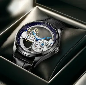 New Fully Automatic Skeleton Mechanical Watch for Men Fashion Waterproof Men's Mechanical Watches Wholesale