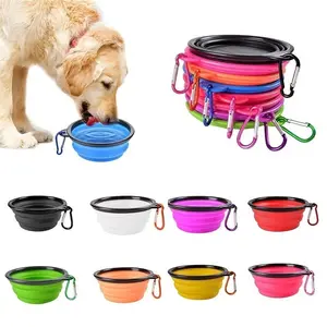 Foldable Travel Pet Bowl, Drinking Water Bowl, 1 Count Leak Proof Pet Food & Water Container, Pet Travel Essentials for Small To Large Dogs & Cats