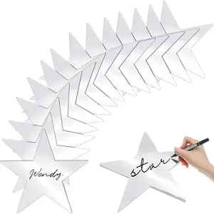 36 Pieces Star Card Stock Cutouts 11 Inches Glitter Double Printed Paper Stars Decoration for Classroom Bulletin Board Movie Night 250th Anniversary USA (Silver)