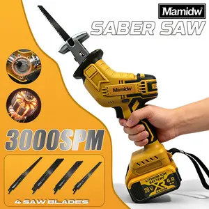 20V Cordless Electric Reciprocating Saw Equipped With 4 Blades Built In Safety Lock And LED Light All Purpose Cutting Tool Compatible With DeWalt 20V Max Battery