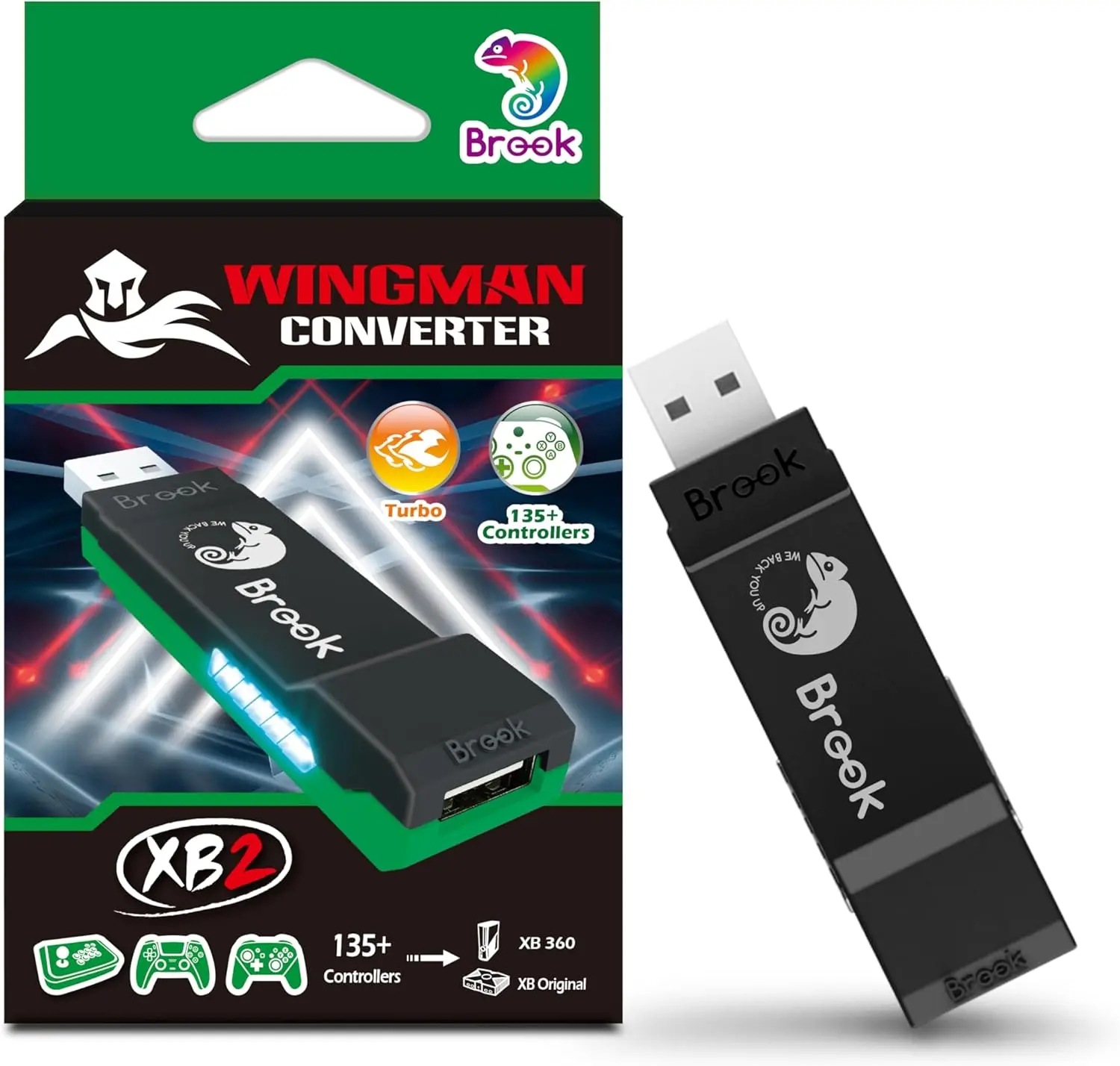 Brook Wingman XB2 Wireless Controller Adapter for Xbox 360, Xbox and PC