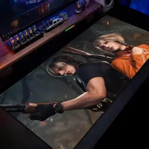 Resident Evil 4 Video Game Mouse Pad, Keyboard Mat, Leon S. Kennedy Game Desk Mat, Resident Evil 4 Gaming Playmat For Computer Accessories, Gift For Gamers