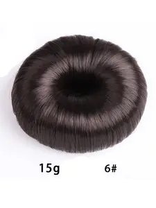 15g Korean Fashion Donut Hair Accessory, Cute Blossom Bun Hairstyling Tool, Synthetic Fiber Scrunchie, All-Season Casual Style