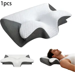 Cervical Pillow, Cervical Neck Pillow for Sleeping, Premium Memory Foam Pillows, Ergonomic Pillows Side Sleeper, for Side, Back, Memory Foam Cervical Pillow, Ergonomic Pillow