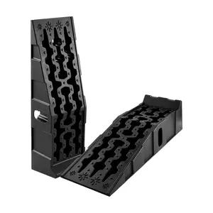 2 Pack Plastic Car Service Ramps, Portable Low Profile Auto Ramps for Oil Change &Vehicle Maintenance, 8.6" Lift Height, 17° Incline, Anti-Slip Base, Stackable with Handles,15000lbs GVW Capacity