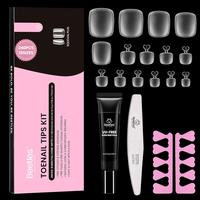 (Toe Nail Tips Kit)Wider Square Short 240pcs 