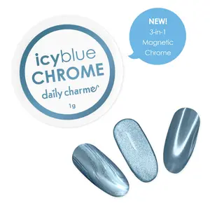 3-in-1 Icy Blue Magnetic Chrome Powder