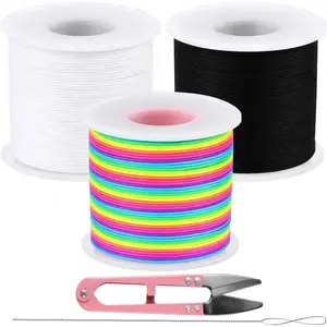 3 Rolls 1mm Elastic String for Bracelets, Total 984  Sturdy Elastic String Elastic Cord, Elastic Bracelet String for Making , Sewing, Necklaces, and Beadwork