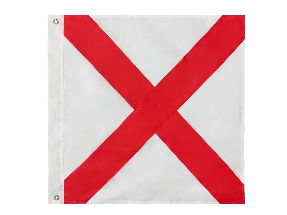 Handcrafted Model Ships Flag-24-V 24 in. Authentic Letter V Nautical Alphabet Navy Code Outdoor Use Signal Flag