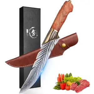 ROCOCO Feather Kitchen Knife, Boning Knife with Sheath,Great Gift for Birthday, Father and Mother
