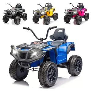 24V/12V Kids Ride-On Electric ATV, 4-Wheeler Quad Car Toy w/Bluetooth Audio, 2.4mph Max Speed, Treaded Tires, LED Headlights