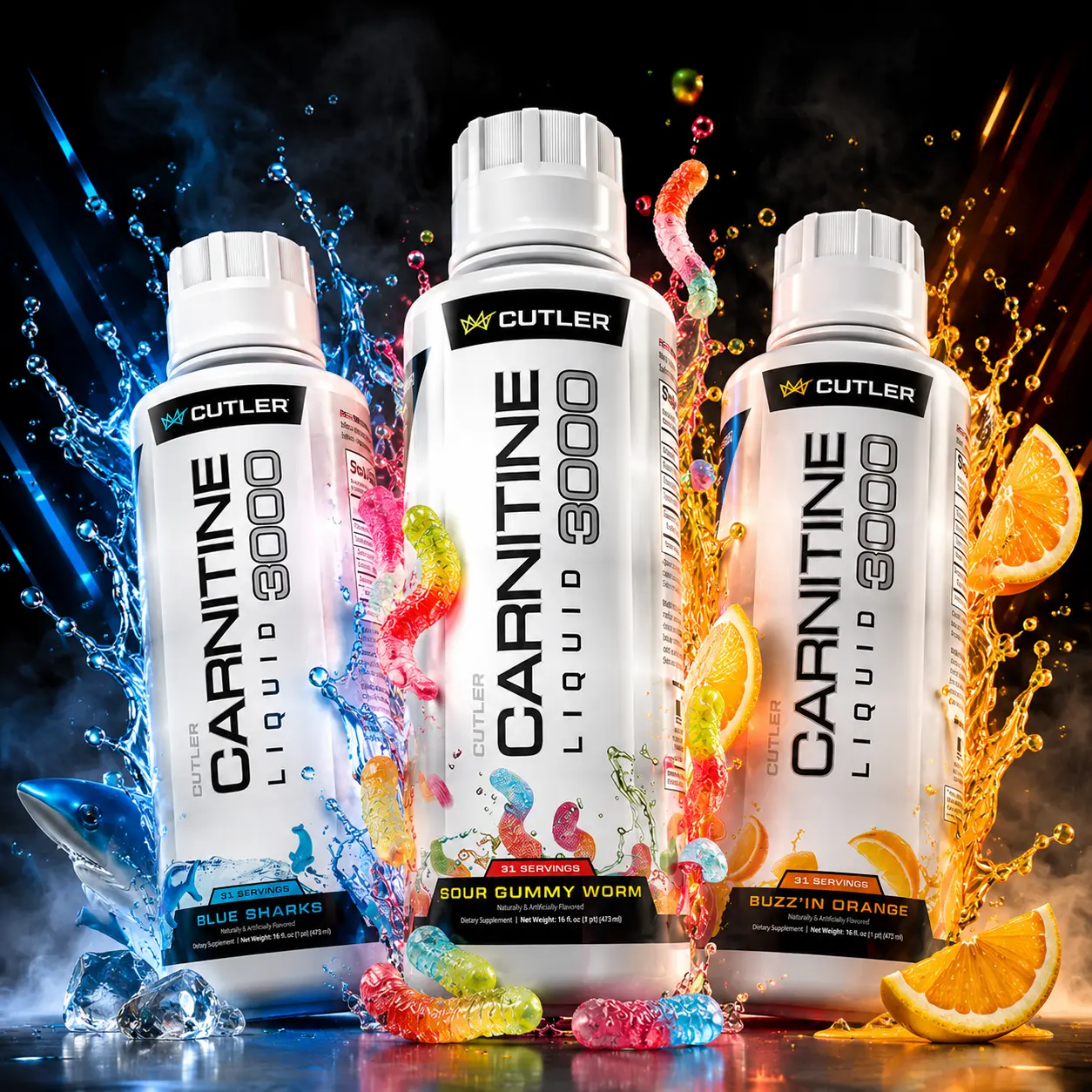 Cutler Nutrition Carnitine 3000 Liquid Fitness Supplement, Post-Workout Recovery Support, Energy Boost