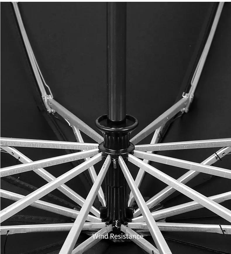 LED Umbrella Male Fully Automatic Reverse Umbrella Female Dual Purpose Folding Automatic Umbrella Large Size