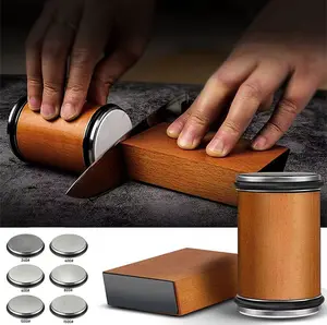 Magnetic Knife Sharpener, Rolling Knife Sharpener Set,Diamond Ceramic Knife Sharpening Set  for honing knives sharpening Kitchen Gadgets Steel Kitchenware Angle