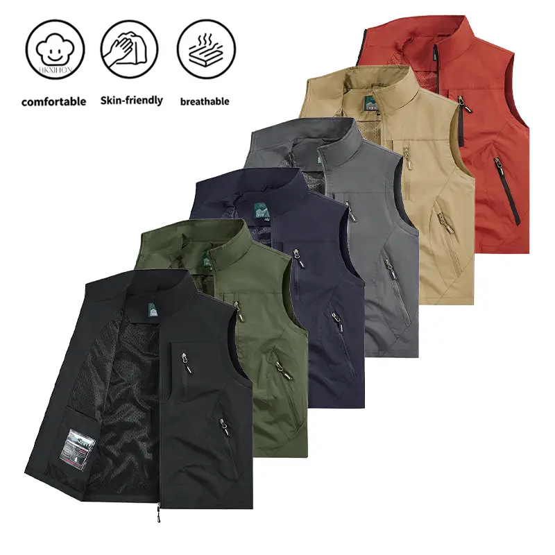 Men's Tactical Vest M-6XL | Lightweight Windproof Sleeveless Jacket with Multi-Pockets. Great for Fishing & Work.