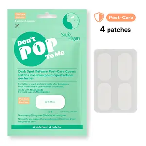 SoloVegan Don’t Pop to Me 4 Count Wide Coverage Acne Patch Postcare Patches 4 with Niacinamide & Salicylic Acid for Skin Repair