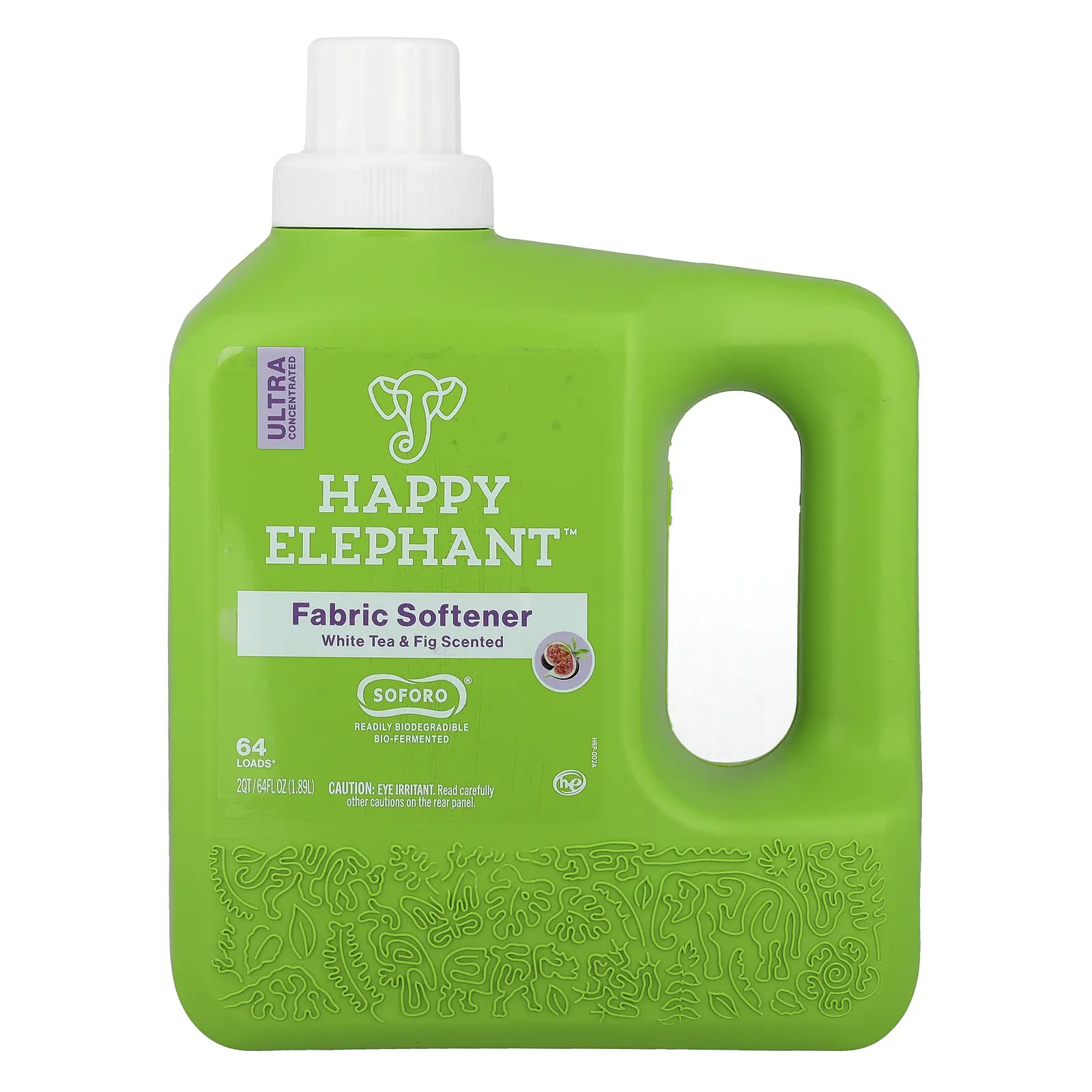 Happy Elephant Fabric Softener, White Tea & Fig, 64 fl oz (1.89 l)