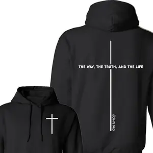 Bible Verse John 14:6 The Way The Truth and The Life 2 Sided Unisex Hoodie, Religious Tee, Bible Verse Shirt, Jesus Apparal, Gift for Him