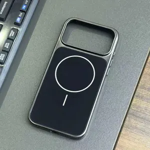 Crystal clear magnetic case suitable for IP17ProMax, with full camera button coverage, multi-color transparent, anti-slip, anti-drop protective cover, Magsafe compatible