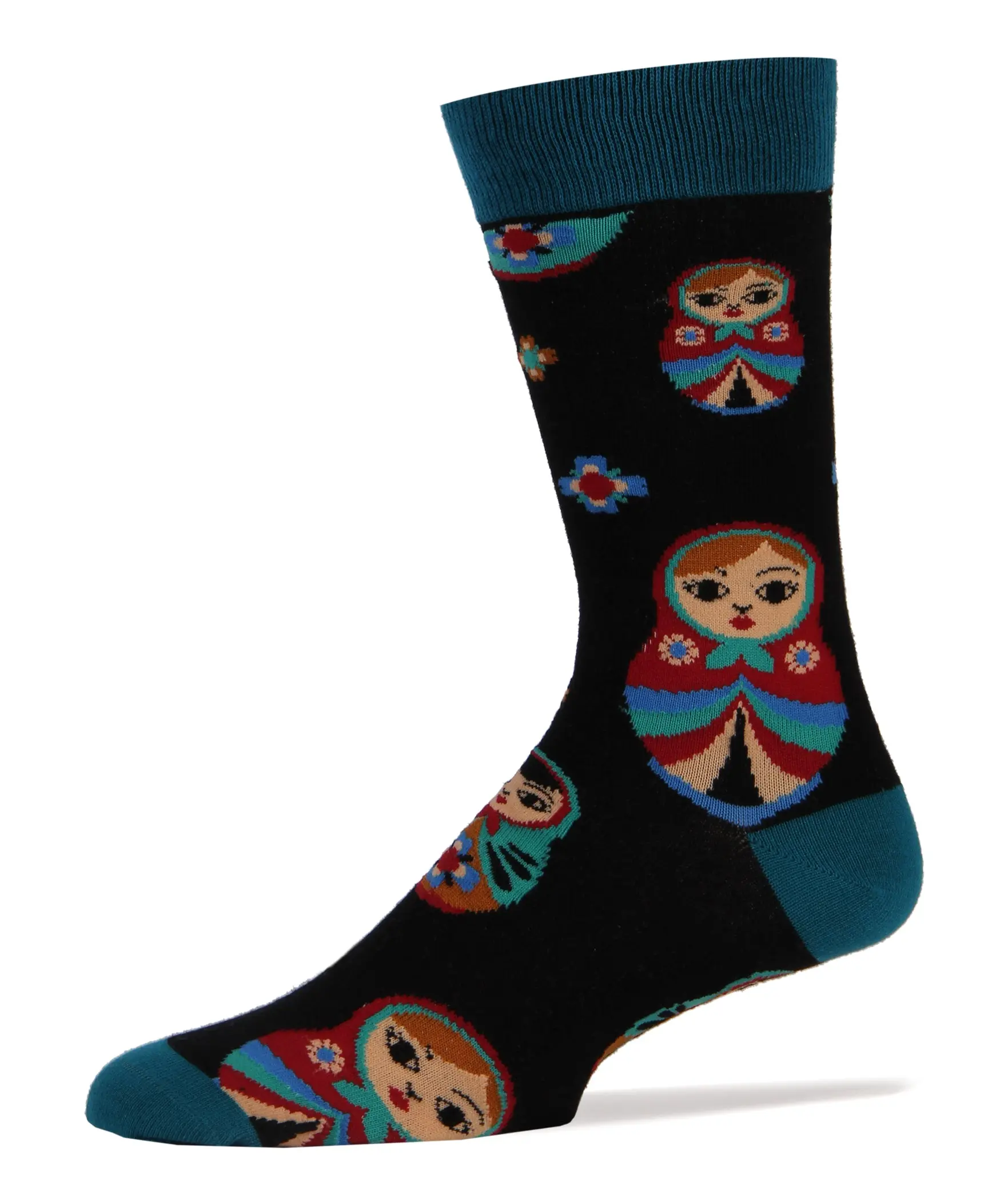 Men’s Novelty Funny Crew Socks, Fun Crazy Silly Socks, Size 8-13, Matryoshka