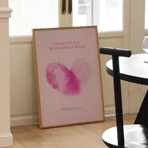 1pc Frameless Psalm 139:14 Wall Decor, Christian Bible Verse Art, Religious Aesthetic Wall Hanging for Bedroom