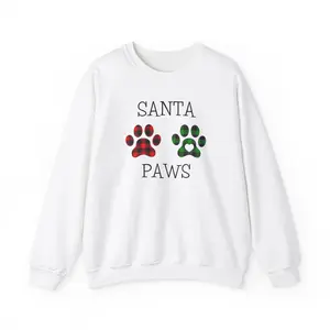 Holiday Sweater, Santa Paws, Dog Lover Christmas Jumper, Festive Sweatshirt, Winter Pullover, Cozy Crewneck Shirt, Xmas Top