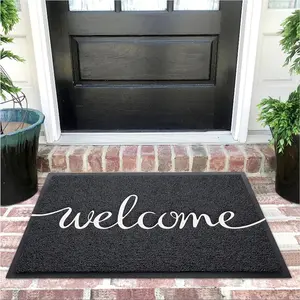 Welcome Door Mat, 1 Count Non-slip Durable Door Entrance Mat, Easy To Clean Front Door Mat Suitable for Garages, Entryways, Balconies, High Traffic Areas, Non Slip Rugs