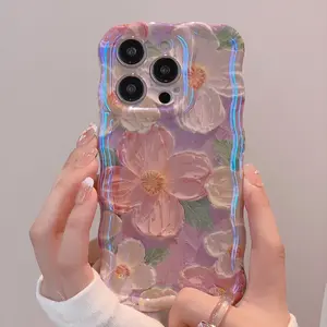 Women's Floral iPhone Case, Compatible with iPhone 16/15/14/13/12/11 Pro Max Plus, Fashion Protective Cover, Casing, Accessories, Perfect Gift for Girls
