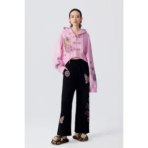 TCH-Fashion Pink Hoodie dragon All-season Casual Women
