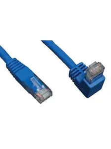 Tripp Lite TRL-N204-005BEDN 5 ft. Cat6 Gigabit Molded Patch Cable RJ45 Right Angle Down Male to RJ45 Male, Blue