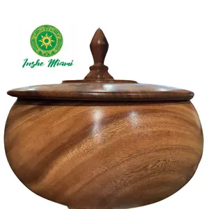 Batea de Madera Artesanal – Batea Básica para Changó | 11”–13” (Modelo Clásico Más Usado)
