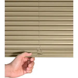 CHICOLOGY Cordless Mini Blinds Cappuccino 31W x 64H Horizontal Vinyl Blinds Easy to Install Sleek Low Profile Fit for Windows Doors Offices Kitchens A