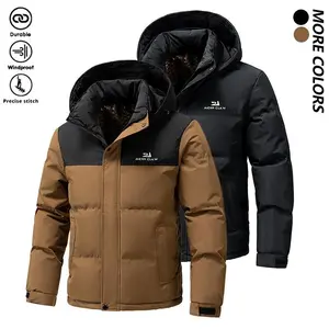 Men’s Warm Winter Jacket – Full-Zip Stand-Collar Hooded Cotton Coat with Insulation, Heavyweight Jacket, Machine-Washable Outerwear, Suitable for Skiing, Snowboarding, and Cold Weather – Fits Men and Teenagers (Casual and Formal Occasions)