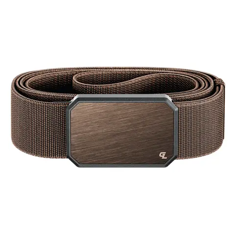 Groove Life Groove Belt, Men's Magnetic Stretch Belt, Adjustable Fit & Durable for Work, Everyday Carry & Casual Wear, Bronze / Dark Earth Brown
