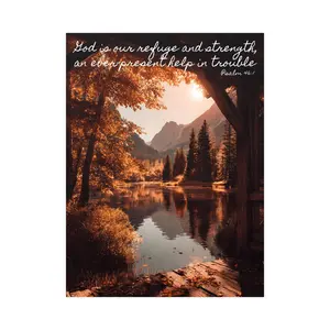 Inspirational Nature Poster, Vertical Wall Art, Home Decor, Christian Gift, Motivational Artwork, Psalm 46 Decor