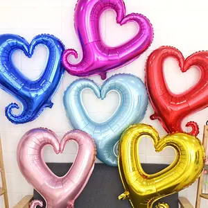 40Pcs/bag 18 Inch Hollowed Out Love Heart Balloons Wedding Room Decoration Valentine's Day Birthday Decor Helium Balloons