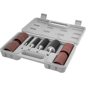 71634 20-Piece Drill Press Sanding Drum Kit w/ ¼ and 1/8 inch Shanks, Spindle Sander Sleeves, Tool Carrying Case