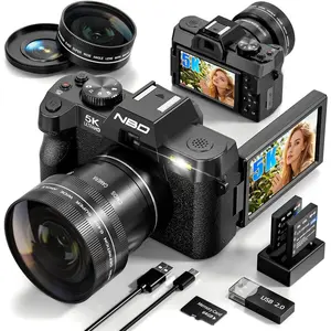 True 5K Digital Cameras for Photography 64MP - 16X Zoom, WiFi, with 64GB TF Card, Wide-Angle & Macro Lens, Autofocus & Anti-Shake, Vlogging Camera for YouTube Travel (Black)