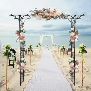 Garden Arbor, 7FT Arch Archway for Wedding Ceremony Party, Steel Garden Trellis for Plant Climbing, Christmas Decorations Pergola for Backyard, Lawn SummerVibes