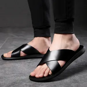 Men's Slide Sandals - Lightweight & Breathable, Perfect for Summer Home & Outdoor Use, Plain Design, Slip-On Closure, Comfortable Footwear for Boys Summersandals Walking Shoes Black Flipflop Slipper