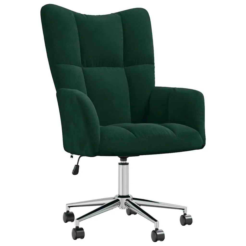 vidaXL Relaxing Chair, Accent Relax Chair, Swivel Relaxing Armchair Seating for Living Room Office, Modern Style, Dark Green Velvet 328163