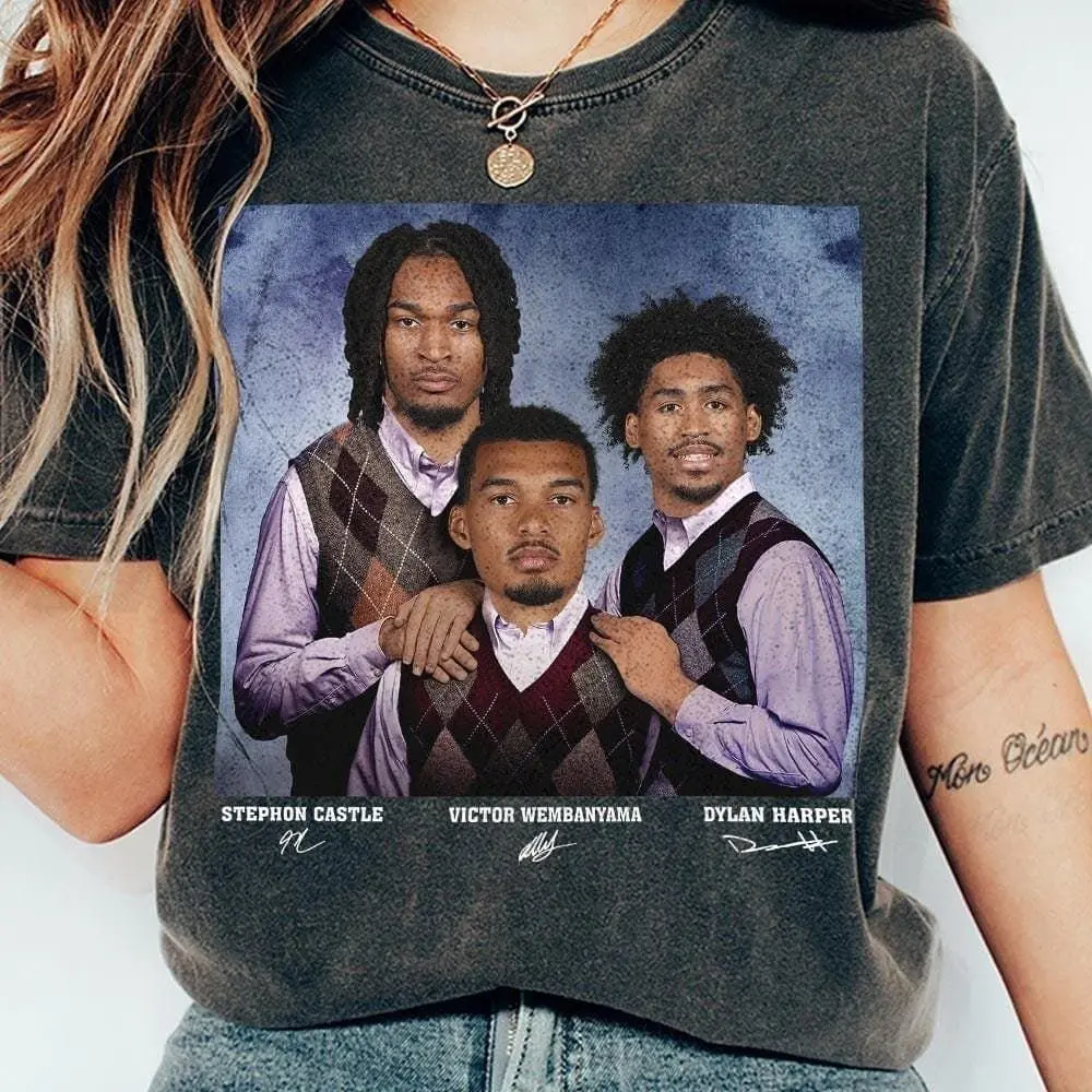 [SALE UP TO 50%] Victor Wembanyama Dylan Harper Stephon Castle Basketball Shirt, San Antonio Step Bros Tee, Funny Basketball Christmasl Gift Unisex