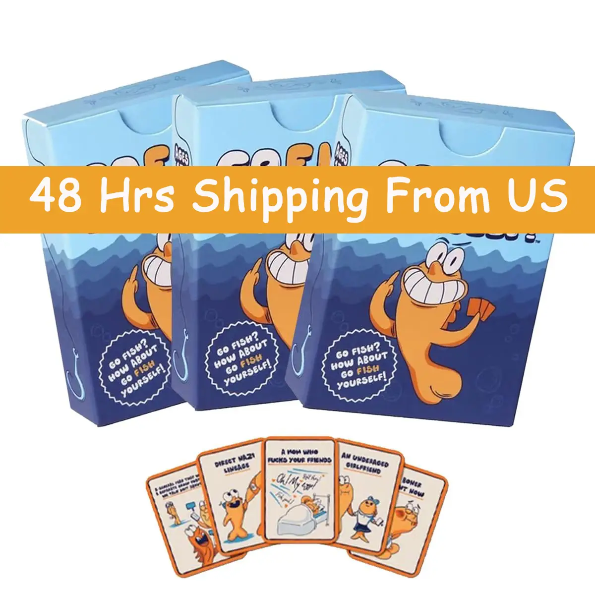 48hrs Shipping From US-2 Pack GO F**** Your*self- The Go Fish Game of Life's Little Humiliations - Adult 18+