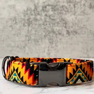 Bluetick Design Orange Aztec Collar