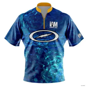 Hot!!! Storm Blue Sea Best Gifts Quick Zip Bowling Jersey Size S-5XL