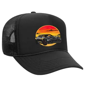 Bold Black Trucker Hat for Chevrolet Camaro Enthusiasts