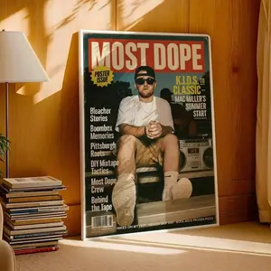 Mac Miller Poster, Most Dope Magazine Poster, Hip Hop Rap Wall Art, Rapper Vintage Music Room Decor, Poster (no frame)