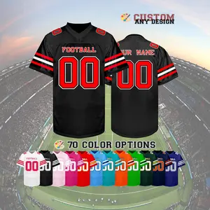 Custom Football Jersey Personalized Embroidered Name Number Team Logo Game Training Shirt Fan Gift for Men Women Kids Toddlers SportsUniform