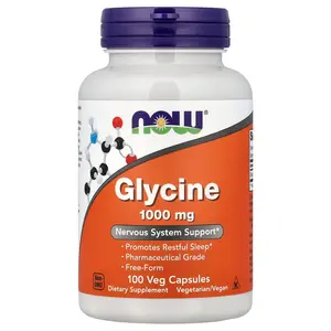 NOW Foods Glycine, 100 Veg Capsules (1,000 mg per Capsule)